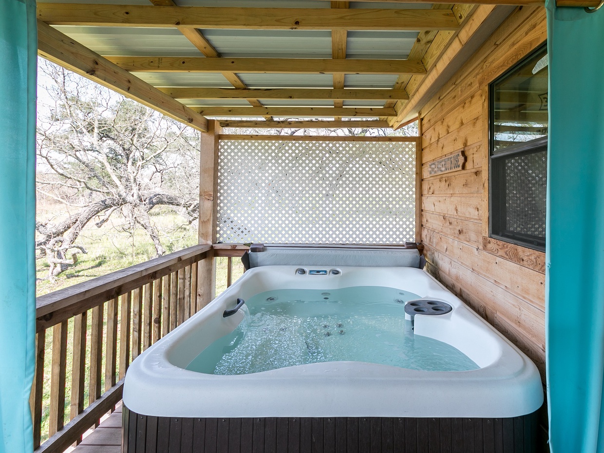 Private hot tub on the deck