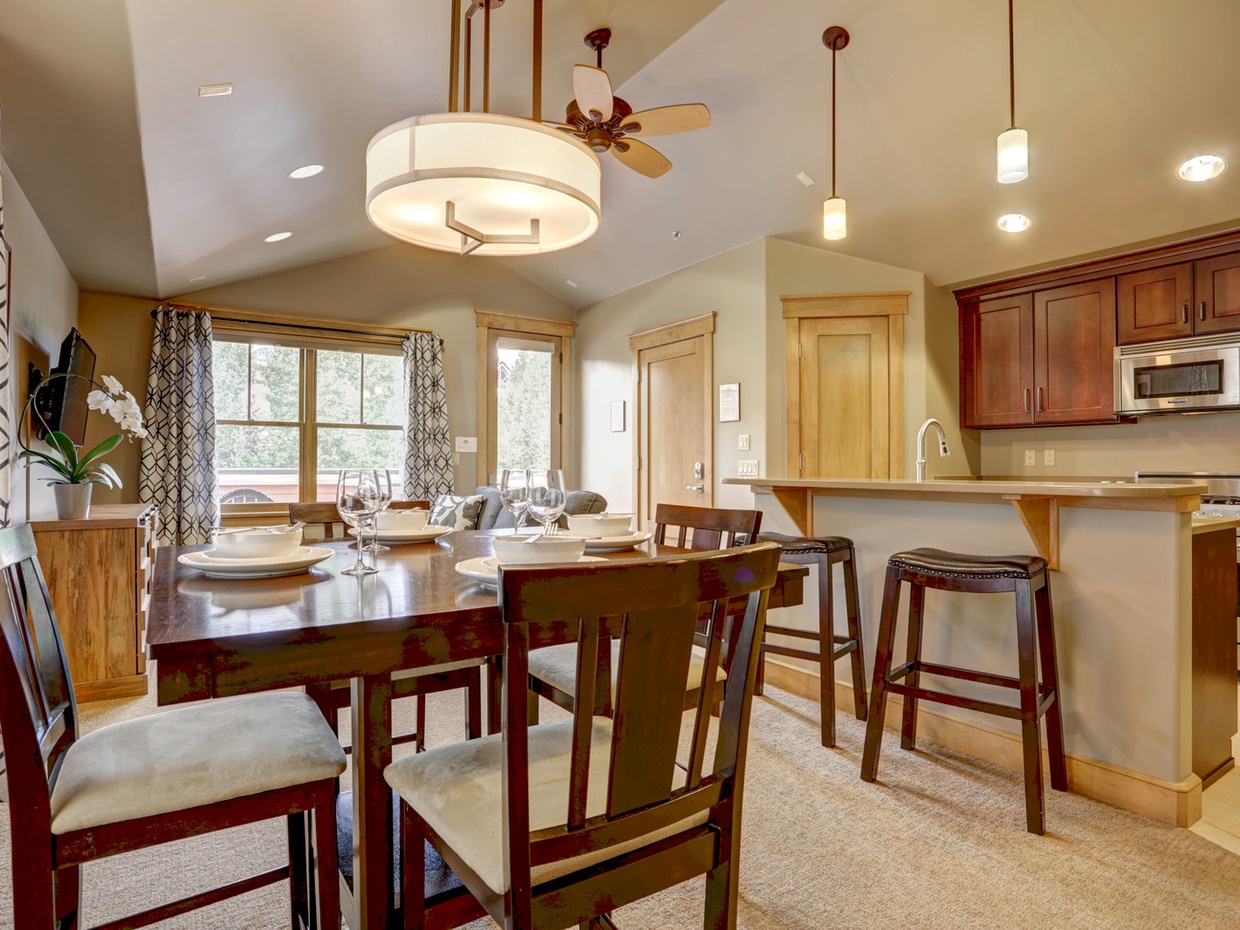 View of entire living, dining, and kitchen areas