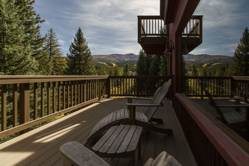 View from the main level balcony overlooking the Blue River and Mount Baldy.