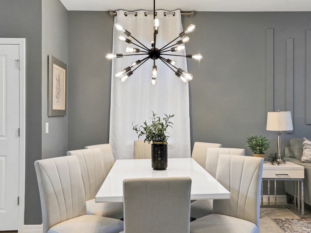 Dining area with seating for 8