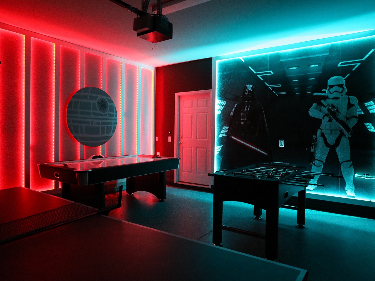Converted gaming garage