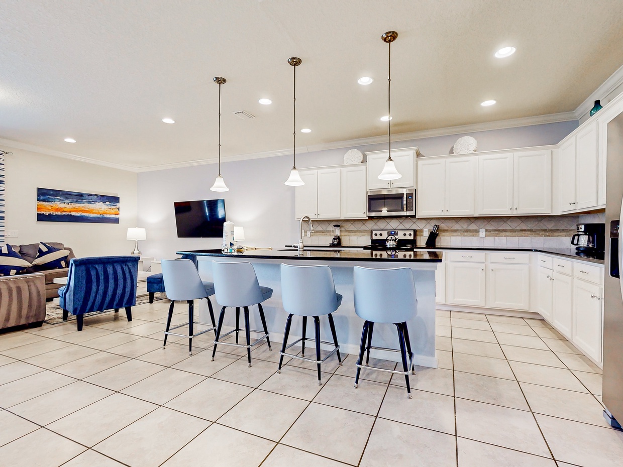 Kitchen island with seating for 4