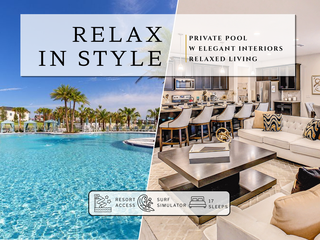 Relax in Style at our 7 bedroom home in Solara Resort.