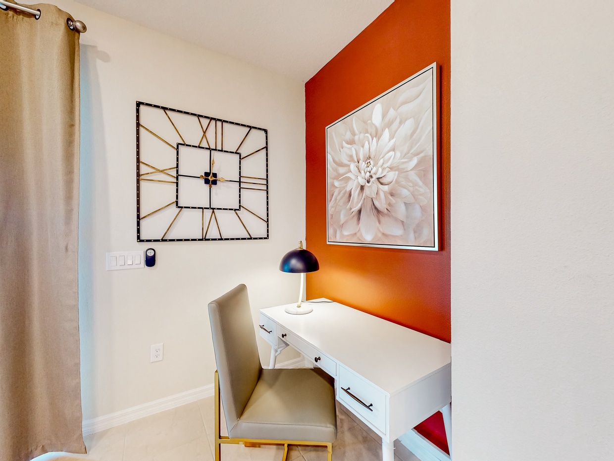 Desk space by dining area