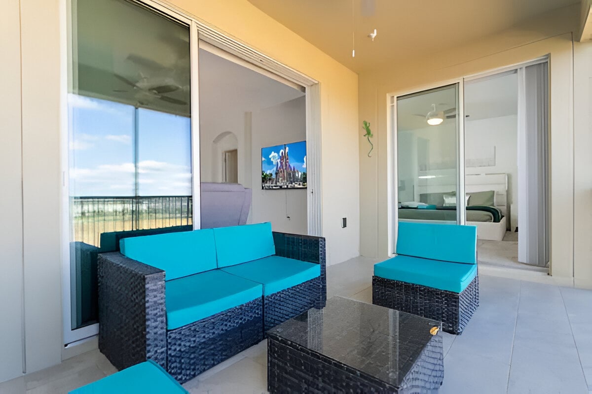 Enjoy comfortable seating and ample natural light in the balcony where you can relax while taking in fresh air and beautiful views.