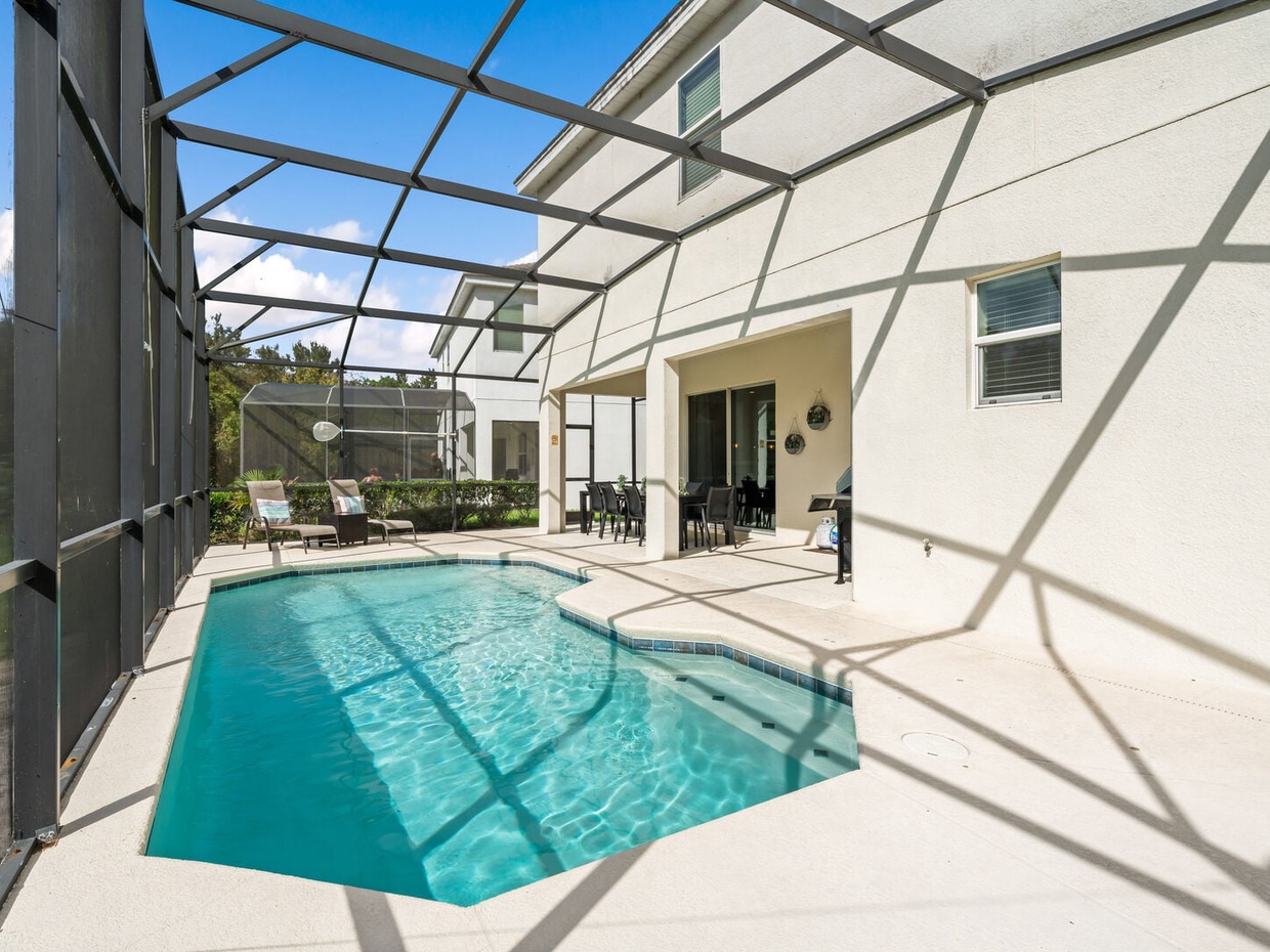 The house features a private pool, BBQ grill and its own al fresco dining area.