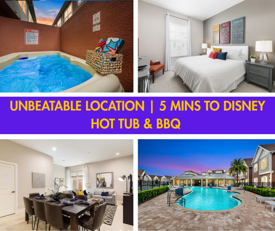 Stay in one of the closest resorts to Disney! With a private Hot tub, BBQ grill and Resort Access!