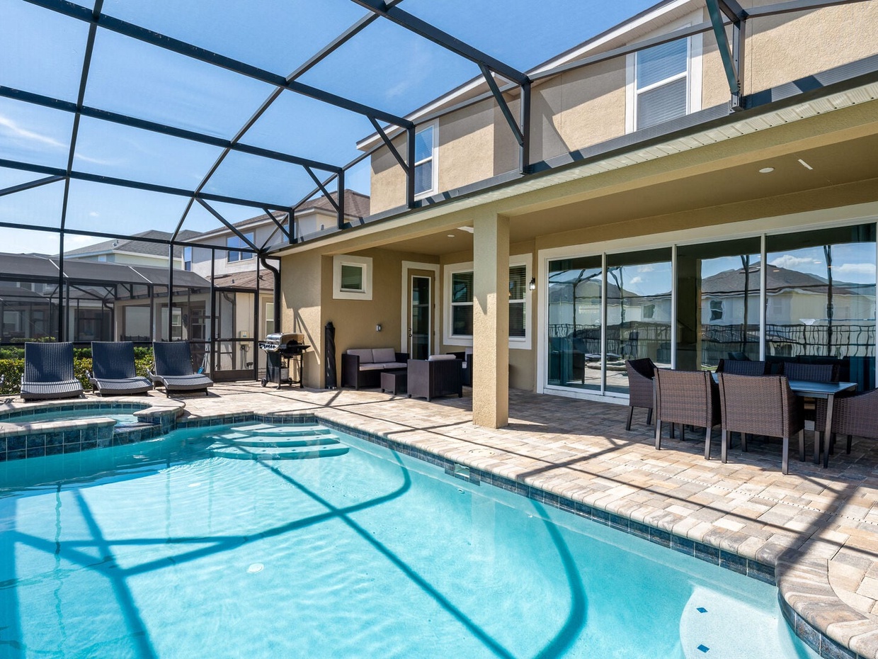 Relax by the pool in our beautiful outdoor area.