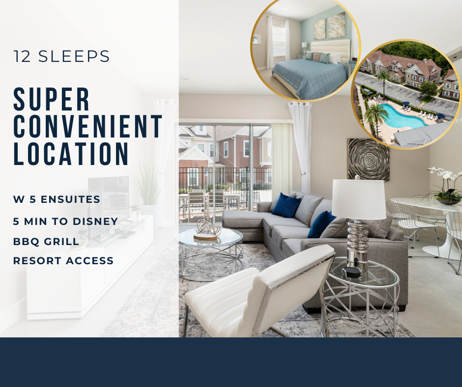 Stay in a 6-ensuite house at 5 miles from Orlando's top attractions.