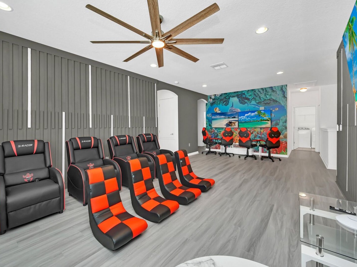 Enjoy a movie night in our home cinema or hours of fun at the game console.
