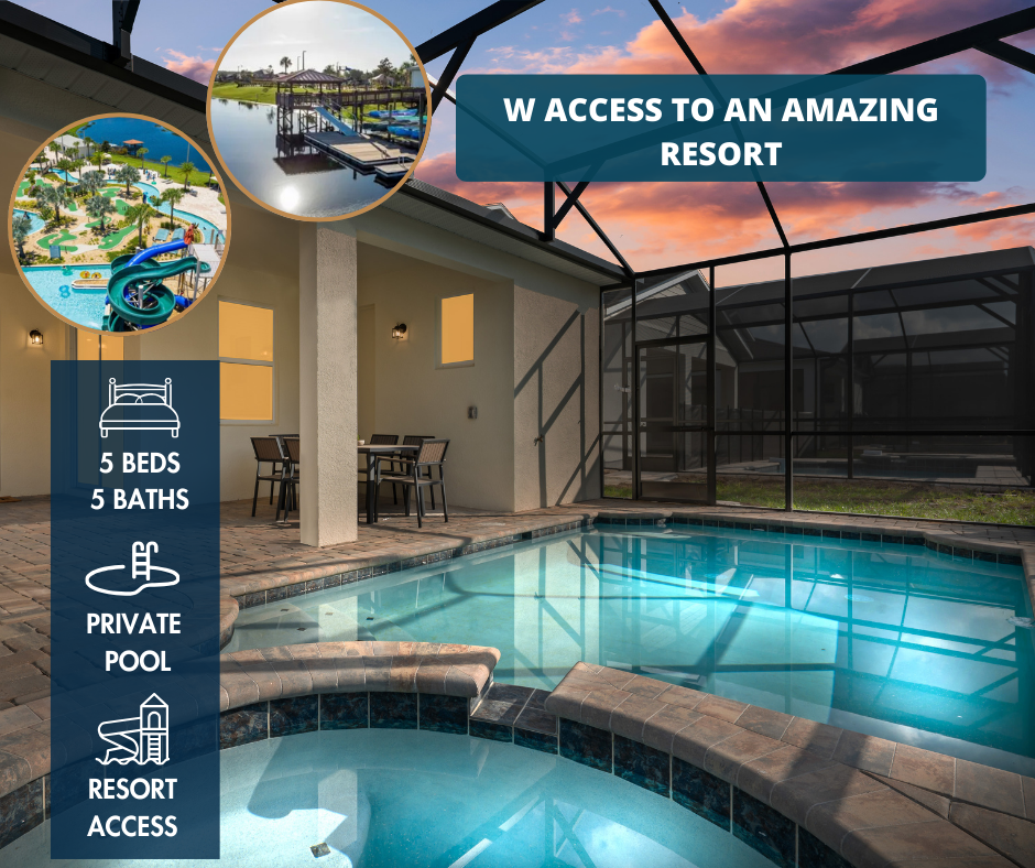 Make the most of your Orlando holiday in our 5-bedroom, 5-bathroom house with a private pool.