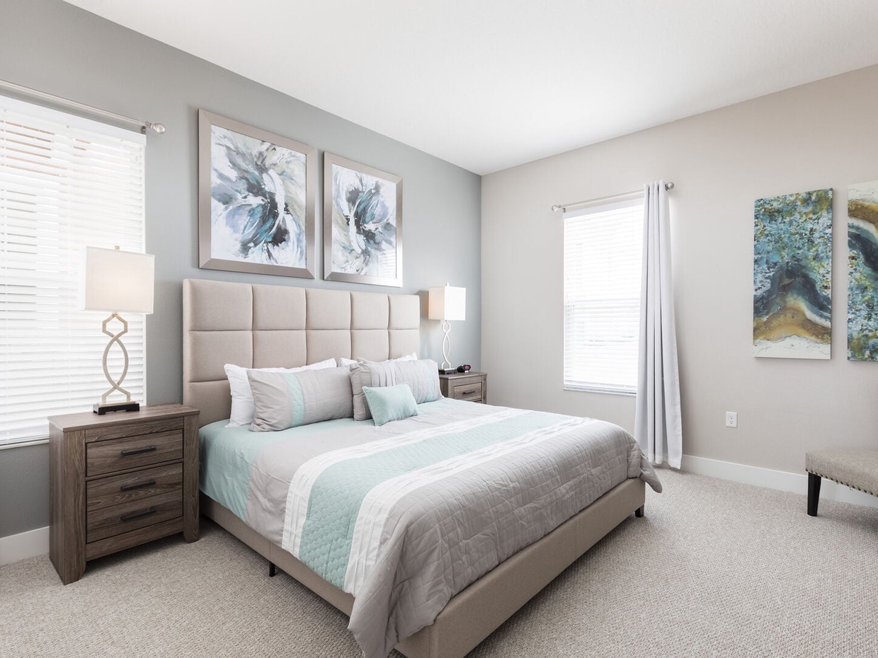 Rest in our High Quality beds, right after a long day in the parks! (which are really close to our home!)