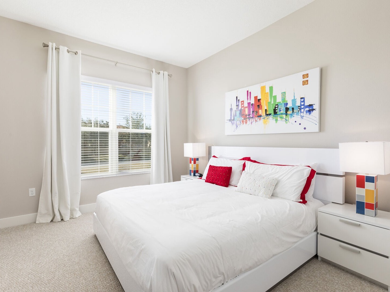 Rest in our High Quality beds, right after a long day in the parks! (which are really close to our home!)