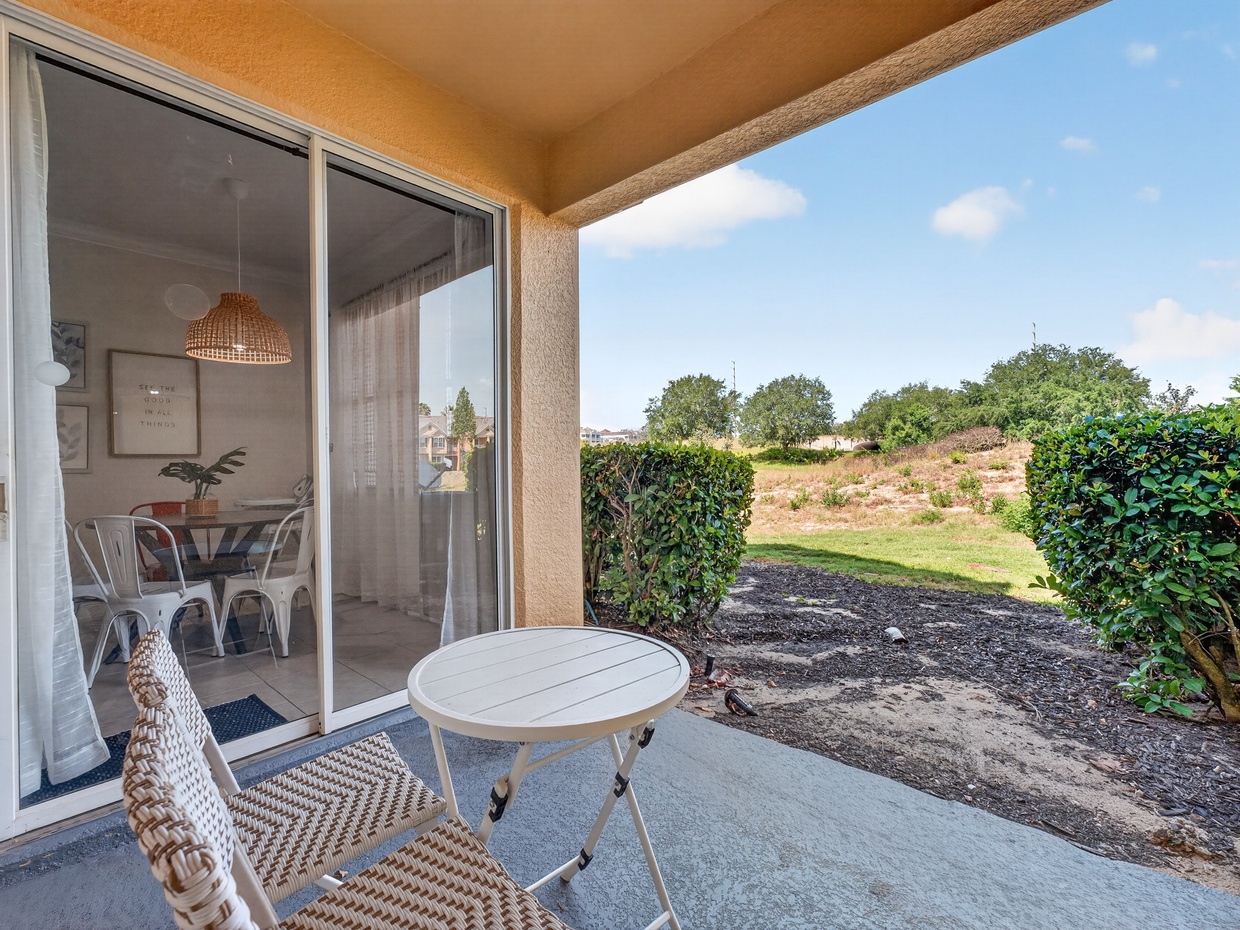 Enjoy your morning coffee while taking in beautiful views.