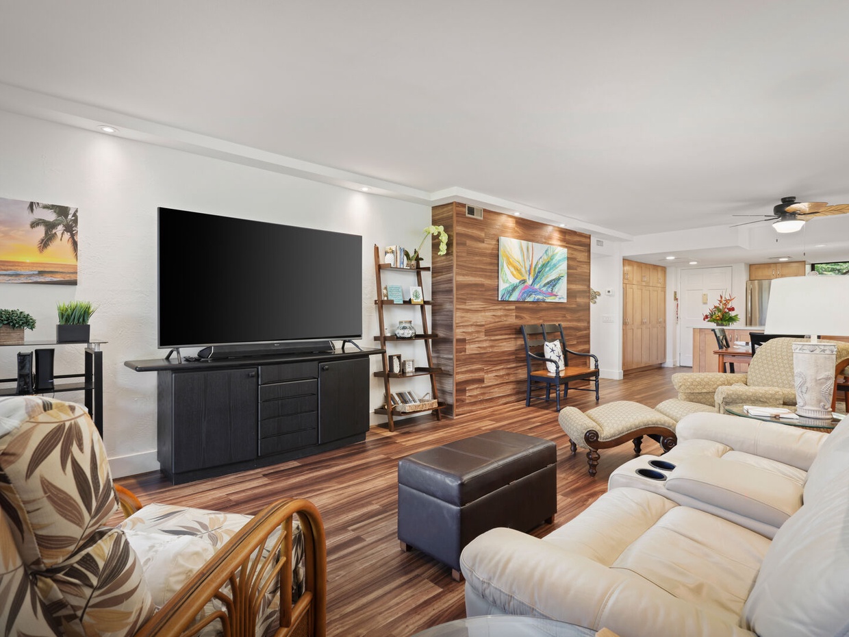 Spacious Living Area - 75" TV
