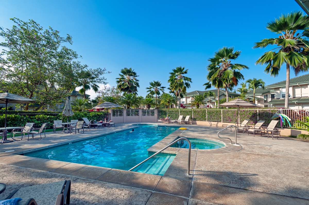 Swimming pool for our Kauai vacation rentals at Villas of Kamali