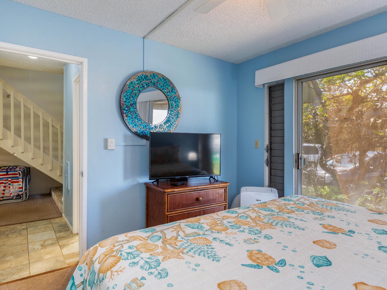 There's another smart TV in the downstairs bedroom so you can fall asleep to your favorite shows