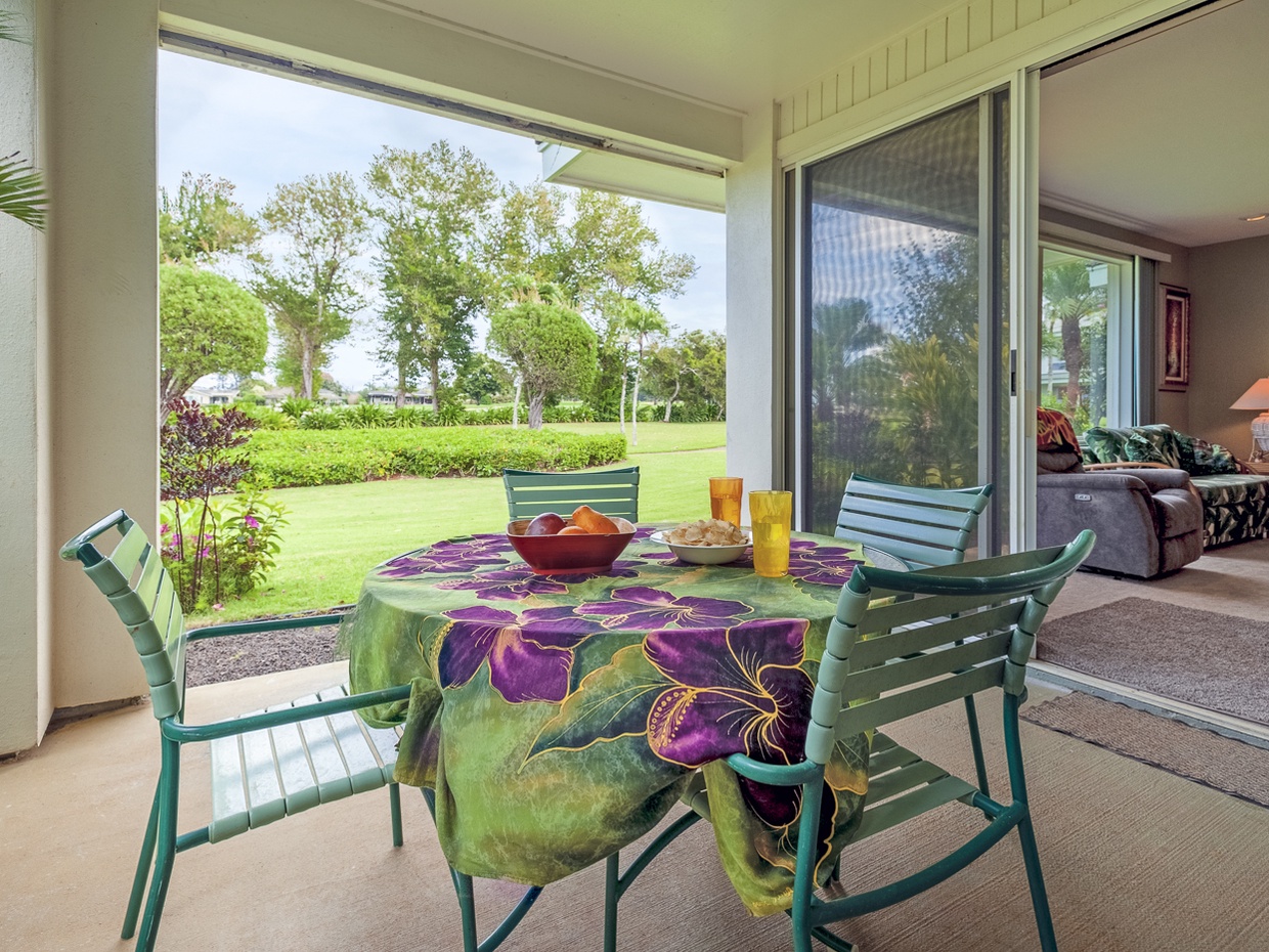 Emmalani Court 411 | Princeville condos | lanai