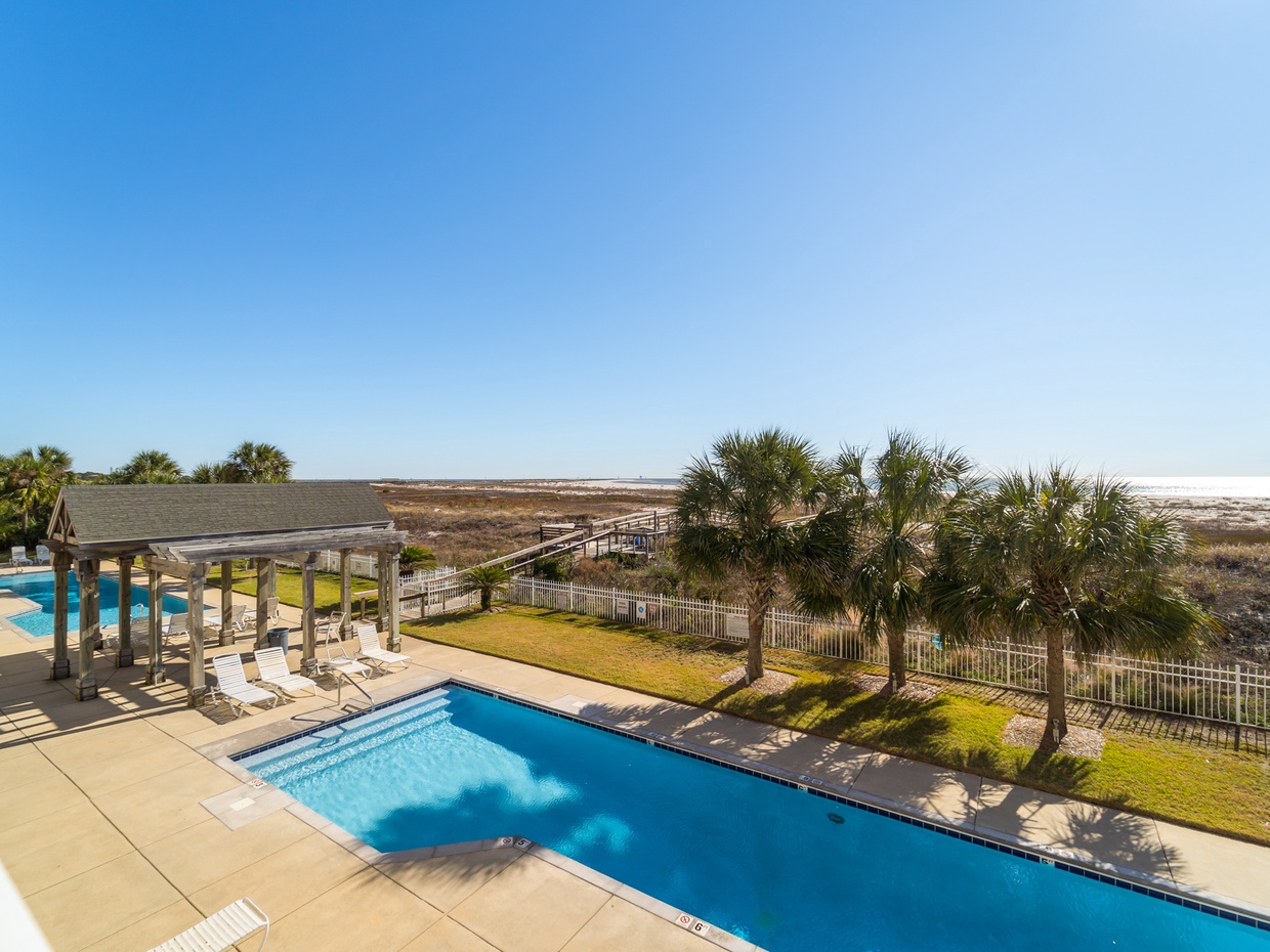 View of pools and beach