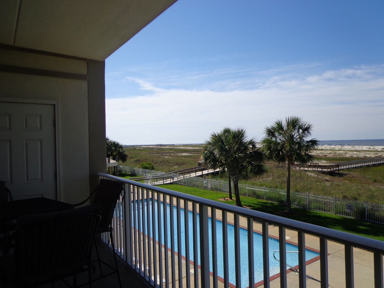 view of pool & beach