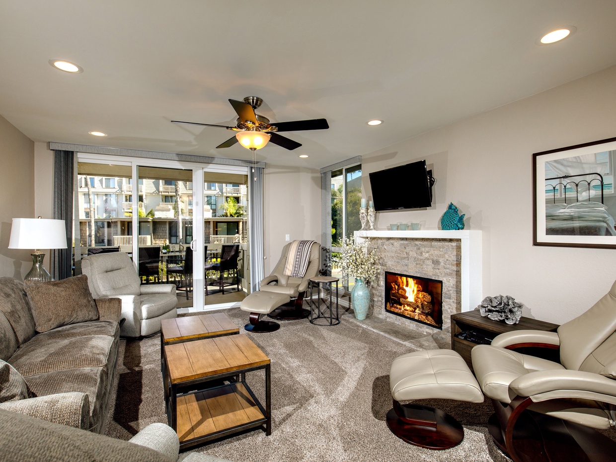 The living area is warm, inviting, soothing, and spacious.
