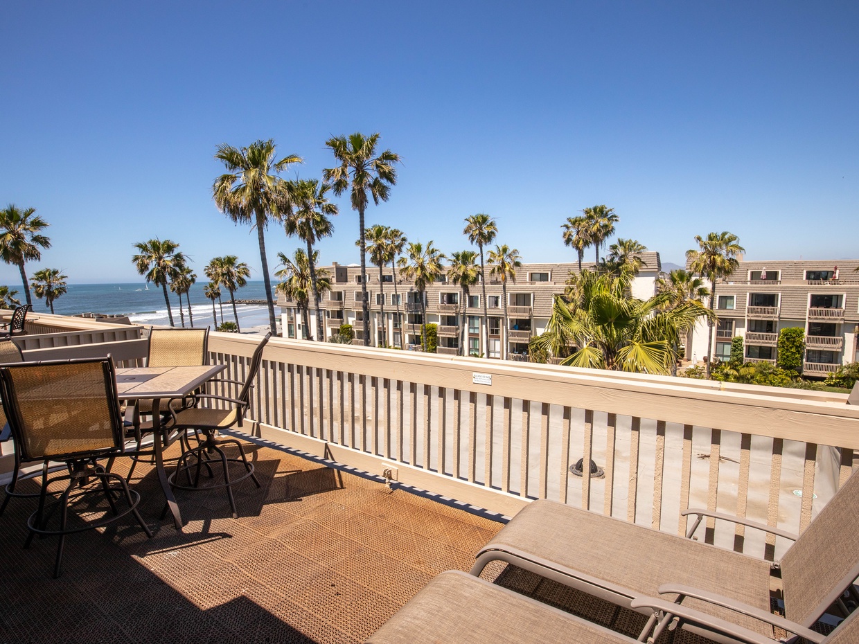 The spacious master bedroom balcony