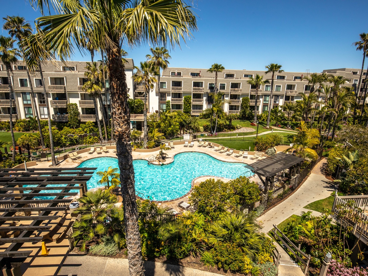 The pool is heated year-round.