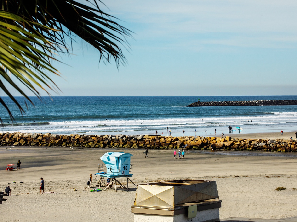 Watch the whitewater waves come in to the jetty.