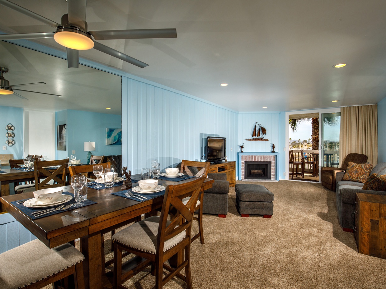 The dining area opens to the living area.