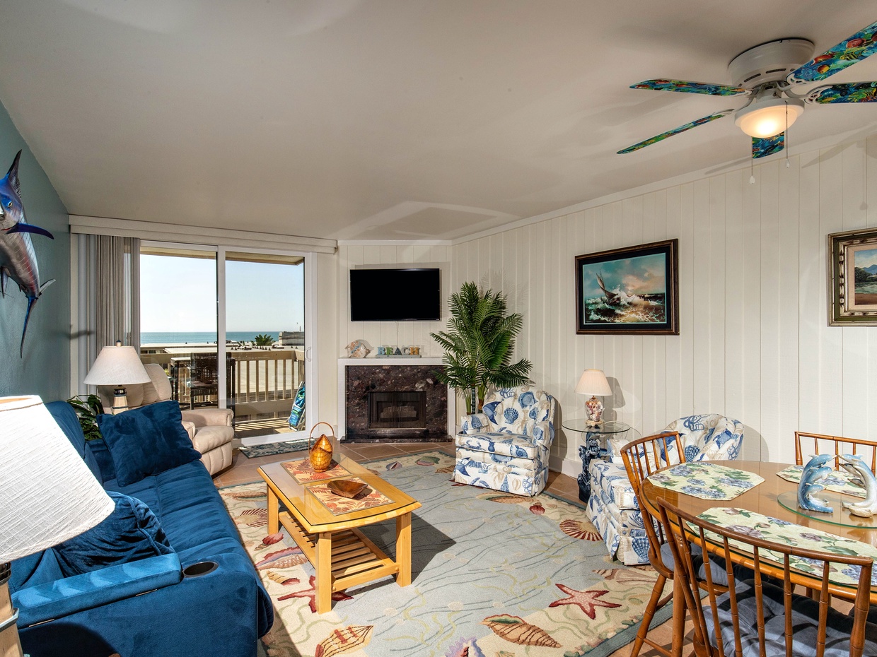 You can gaze at the ocean from your living room sofa!