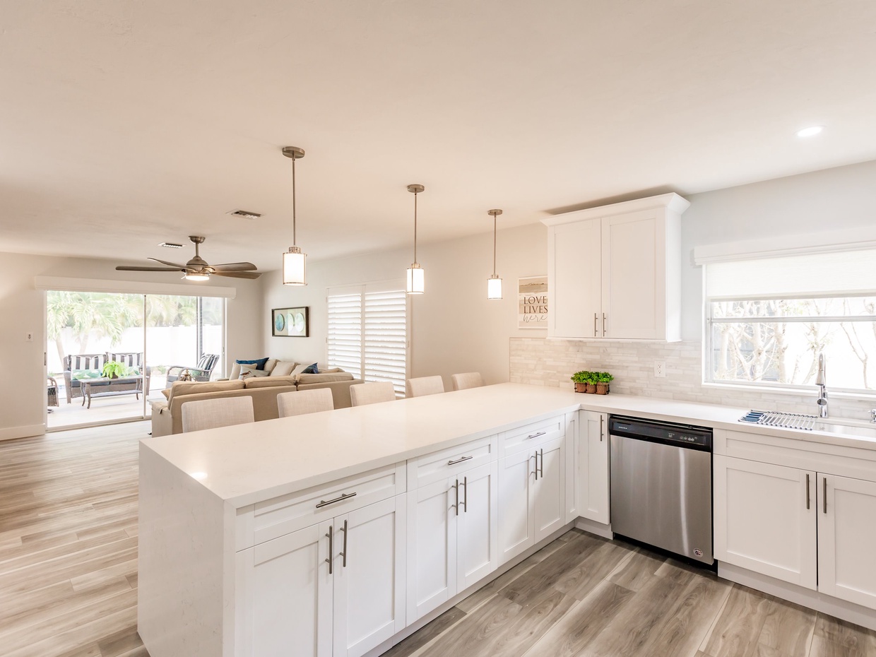 Kitchen + Living Room View