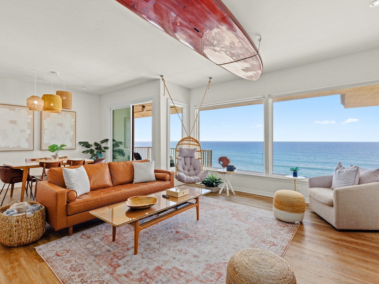 Welcome to our Soothing Solana Condo - offering ocean views, an oceanfront pool, and exclusive community beach access.