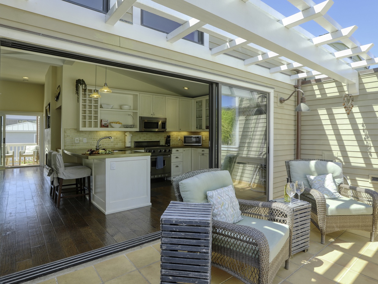 Your getaway offers flow-through living space for entertaining family and friends.
