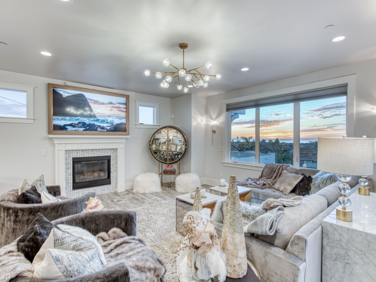 Painted skies from the spacious living room.