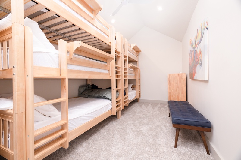XL twin bunk beds in the Moose Loft sleep 6
