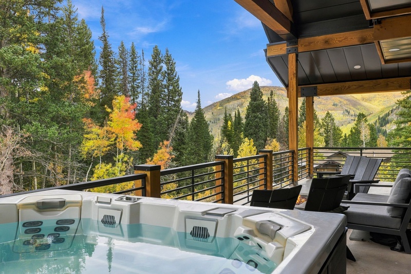 Hot Tub View in Autumn