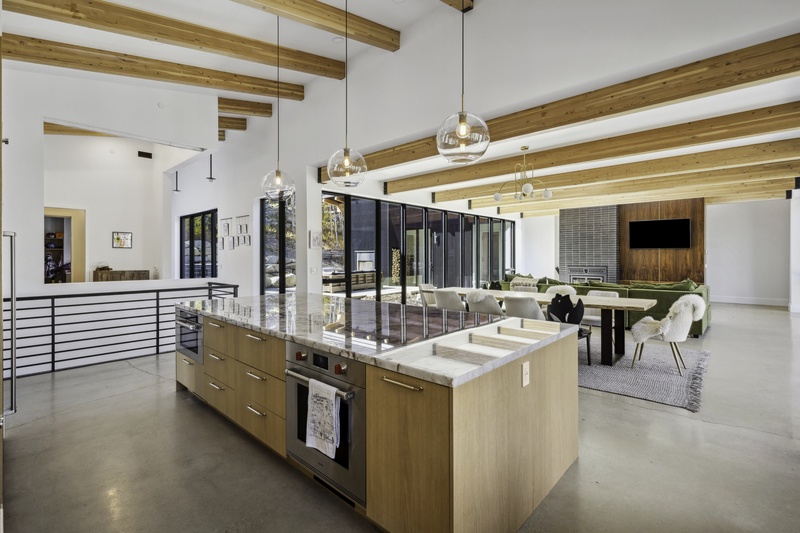 Kitchen island with counter seating