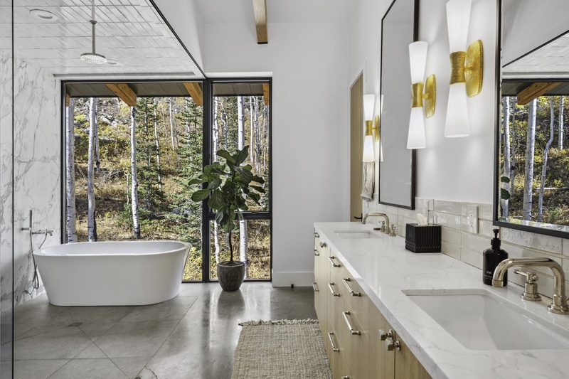 Primary bathroom with soaking tub