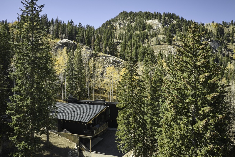 Nestled within the mountainside. 