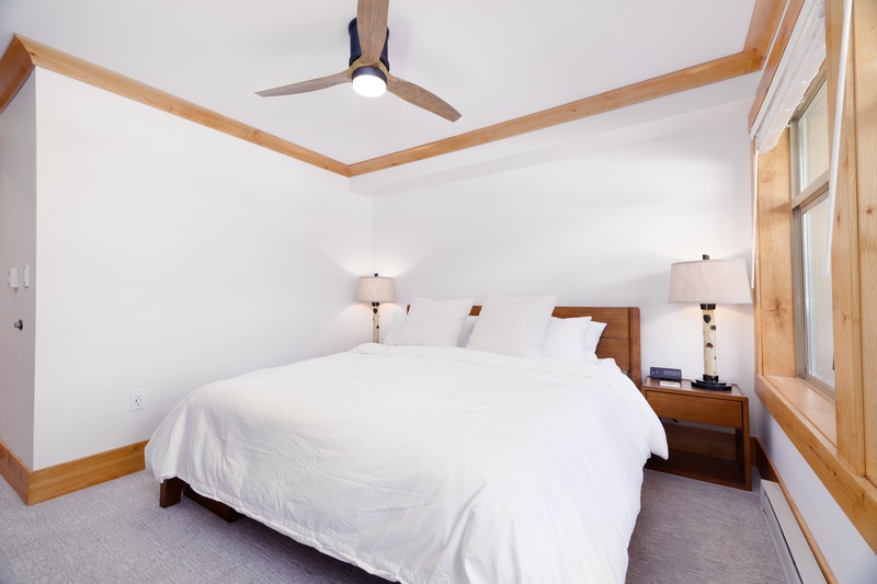 Comfortable king bed with fresh linens 