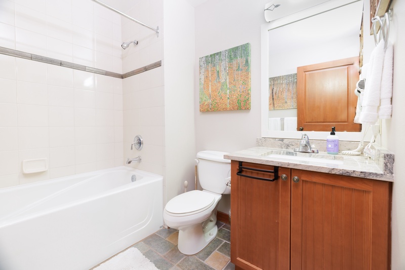 Common bathroom with updated vanity