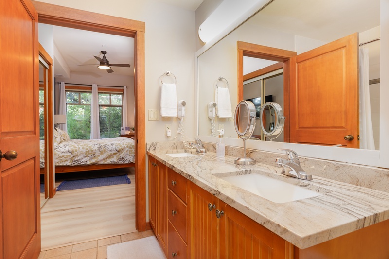 Primary bathroom with double vanity