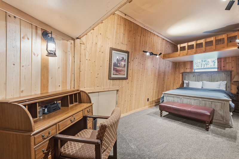 A dedicated desk is available for remote work.