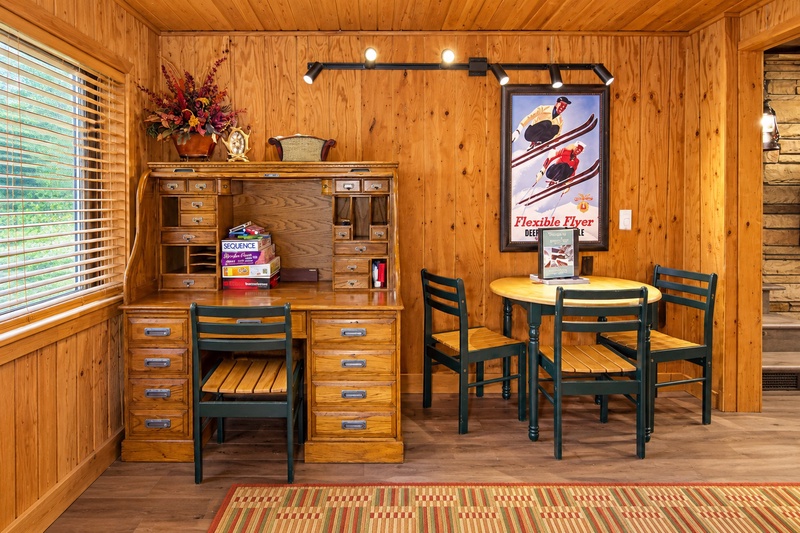 Game Table and Desk in the Entryway