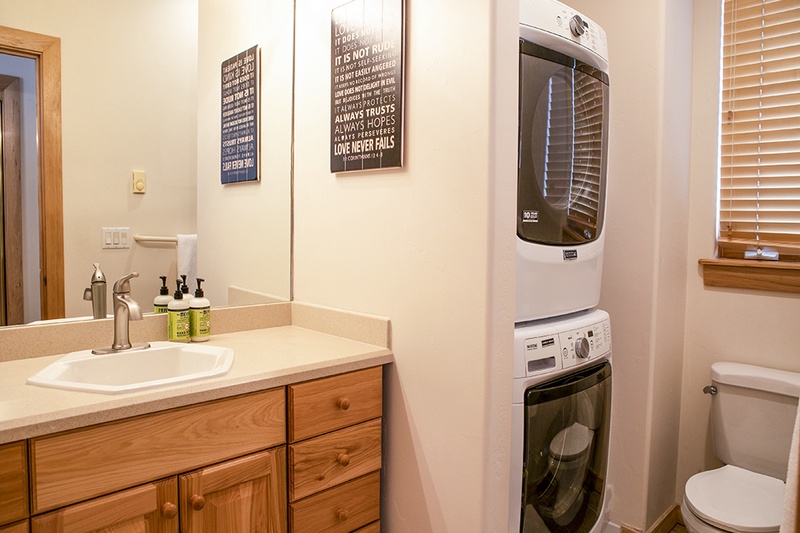 Common Half Bathroom with Full-Sized Washer/Dryer