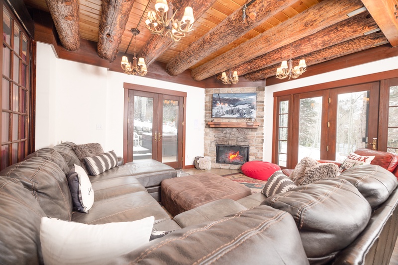 Large sectional couch in living room