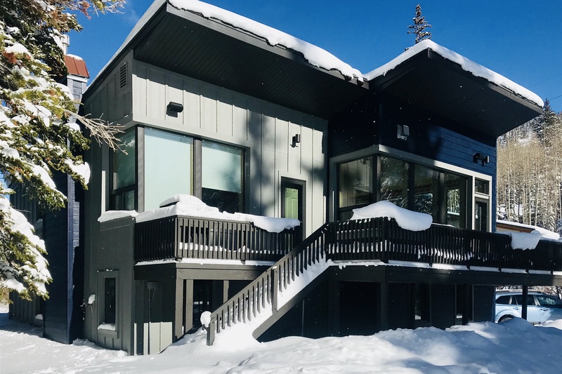 Front of Cabin in Winter