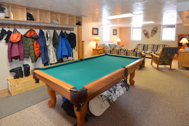 Lower Level Gear and Game Area with Pool / Ping Pong Table