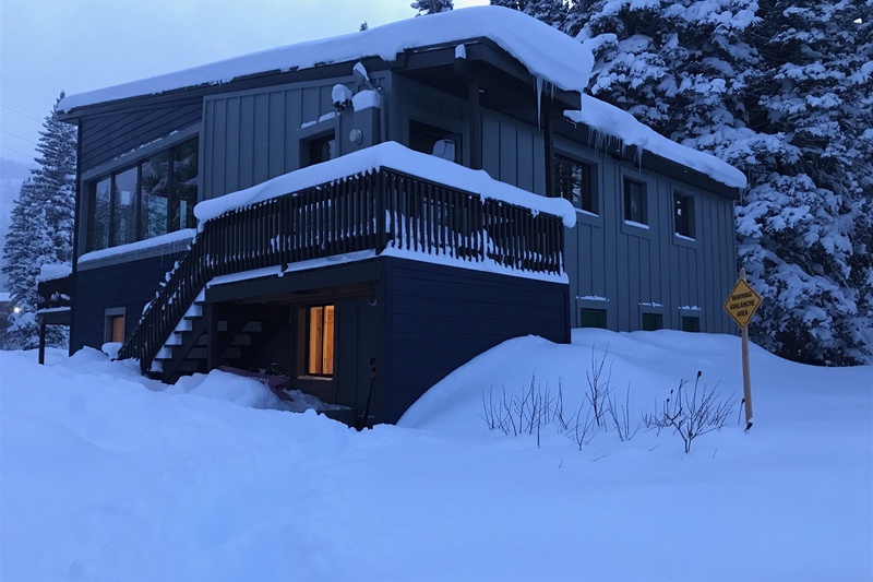 Back of Cabin in Winter