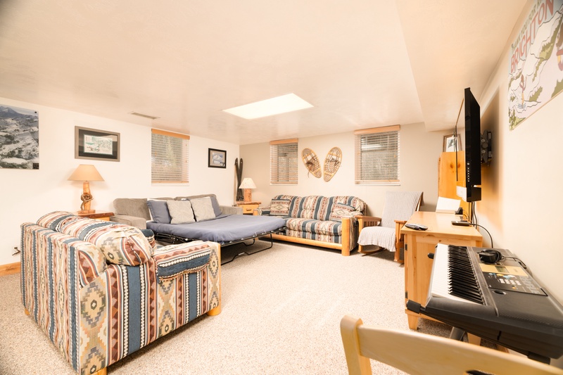 Lower Level Family Room With Queen Sofa Bed
